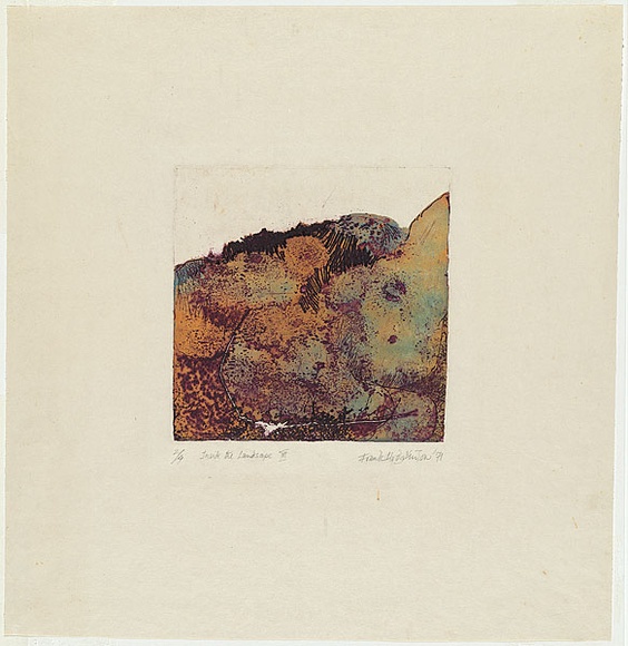 Artist: b'Hodgkinson, Frank.' | Title: b'Inside the landscape III' | Date: 1971 | Technique: b'hard ground, deep etch, printed in colour, from one plate by the oil viscosity technique' Artist: b'Hodgkinson, Frank.' | Title: b'Inside the landscape III' | Date: 1971 | Technique: b'hard ground, deep etch, printed in colour, from one plate by the oil viscosity technique'
