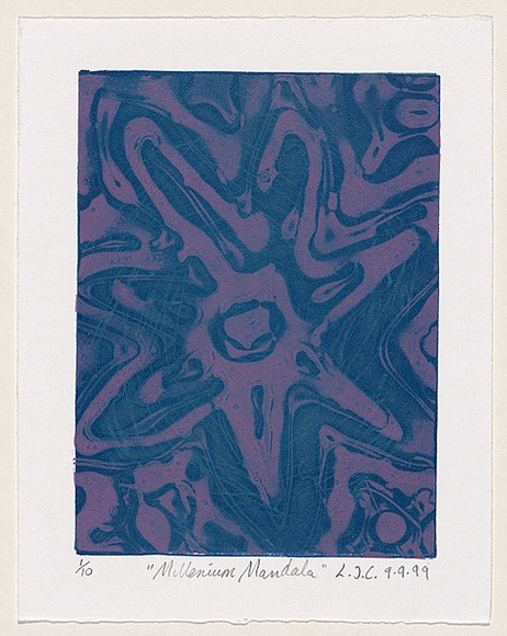 Title: b'Millennium mandala.' | Date: 1999 | Technique: b'linocut and collograph, printed in colour, from two plates' Title: b'Millennium mandala.' | Date: 1999 | Technique: b'linocut and collograph, printed in colour, from two plates'
