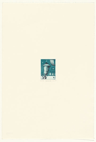 Artist: b'Brooks, Ron.' | Title: b'Xanthorrhoea' | Date: 1988 | Technique: b'etching and aquatint, printed in colour, from two plates' Artist: b'Brooks, Ron.' | Title: b'Xanthorrhoea' | Date: 1988 | Technique: b'etching and aquatint, printed in colour, from two plates'