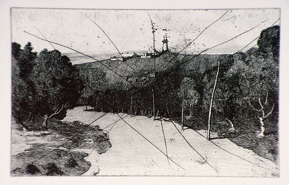 Artist: b'FEINT, Adrian' | Title: b'(Lighthouse, Palm Beach).' | Date: c.1922 | Technique: b'etching, printed in black ink, from one plate' | Copyright: b'Courtesy the Estate of Adrian Feint' Artist: b'FEINT, Adrian' | Title: b'(Lighthouse, Palm Beach).' | Date: c.1922 | Technique: b'etching, printed in black ink, from one plate' | Copyright: b'Courtesy the Estate of Adrian Feint'