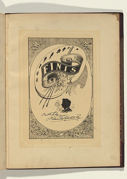 Artist: b'Whitelocke, Nelson P.' | Title: b'Finis.' | Date: 1885 | Technique: b'lithograph, printed in colour, from two stones' Artist: b'Whitelocke, Nelson P.' | Title: b'Finis.' | Date: 1885 | Technique: b'lithograph, printed in colour, from two stones'