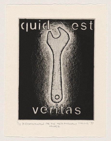 Artist: b'Harding, Richard.' | Title: b'(Re)construction for the metaphysically minded' | Date: 1999, November | Technique: b'etching and aquatint, printed in black ink, from one plate; penciled additions' Artist: b'Harding, Richard.' | Title: b'(Re)construction for the metaphysically minded' | Date: 1999, November | Technique: b'etching and aquatint, printed in black ink, from one plate; penciled additions'