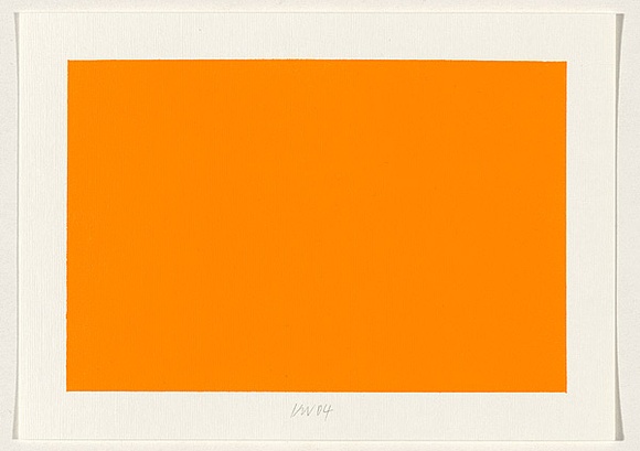 Artist: b'Wiebke, Karl.' | Title: b'not titled [fluro orange]' | Date: 2004 | Technique: b'screenprint, printed in acrylic paint, from one stencil'