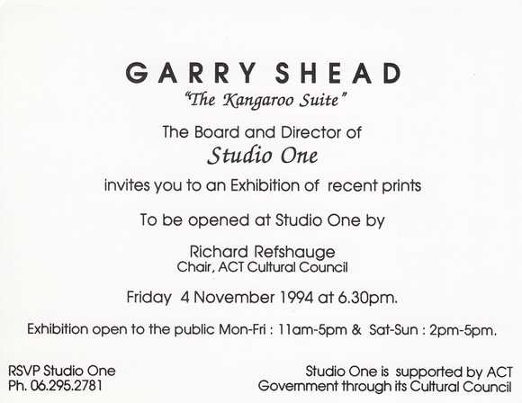 Garry Shead: The Kangaroo Suite.