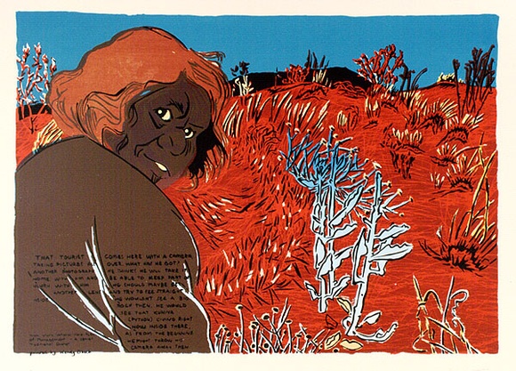 Artist: b'Gee, Angela.' | Title: b'Sand dune, Uluru' | Date: 1987 | Technique: b'screenprint, printed in colour, from multiple stencils' | Copyright: b'Courtesy of Angela Gee' Artist: b'Gee, Angela.' | Title: b'Sand dune, Uluru' | Date: 1987 | Technique: b'screenprint, printed in colour, from multiple stencils' | Copyright: b'Courtesy of Angela Gee'