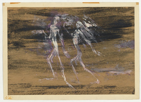 Artist: b'Lempriere, Helen' | Title: b'Ninja' | Date: c.1955 | Technique: b'monotype, printed in colour, from two plates' Artist: b'Lempriere, Helen' | Title: b'Ninja' | Date: c.1955 | Technique: b'monotype, printed in colour, from two plates'