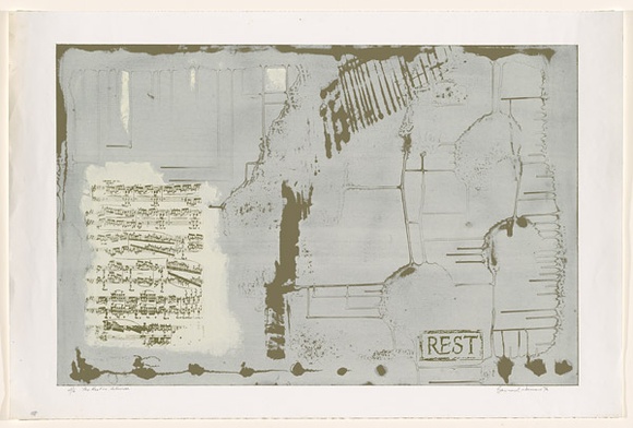 Artist: b'Werner, Baynard.' | Title: b'The rest is silence' | Date: 1976 | Technique: b'screenprint, printed in colour, from multiple stencils' Artist: b'Werner, Baynard.' | Title: b'The rest is silence' | Date: 1976 | Technique: b'screenprint, printed in colour, from multiple stencils'