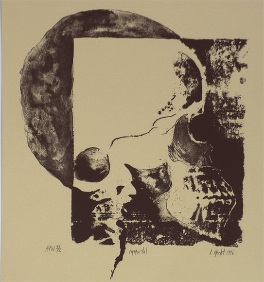 Artist: b'Hecht, Lisa.' | Title: b'Immortal' | Date: 1996, February | Technique: b'lithograph, printed in black ink, from one stone' Artist: b'Hecht, Lisa.' | Title: b'Immortal' | Date: 1996, February | Technique: b'lithograph, printed in black ink, from one stone'