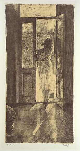 Artist: b'Dunlop, Brian.' | Title: b'Threshold' | Date: 1991, September | Technique: b'lithograph, printed in black ink, from one stone' Artist: b'Dunlop, Brian.' | Title: b'Threshold' | Date: 1991, September | Technique: b'lithograph, printed in black ink, from one stone'