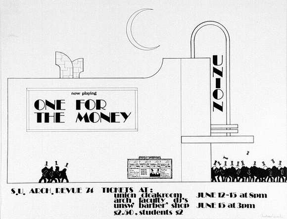 Artist: b'Conacher, Andrew.' | Title: b'One for the money' | Date: c.1974 | Technique: b'screenprint, printed in colour, from multiple stencils' Artist: b'Conacher, Andrew.' | Title: b'One for the money' | Date: c.1974 | Technique: b'screenprint, printed in colour, from multiple stencils'