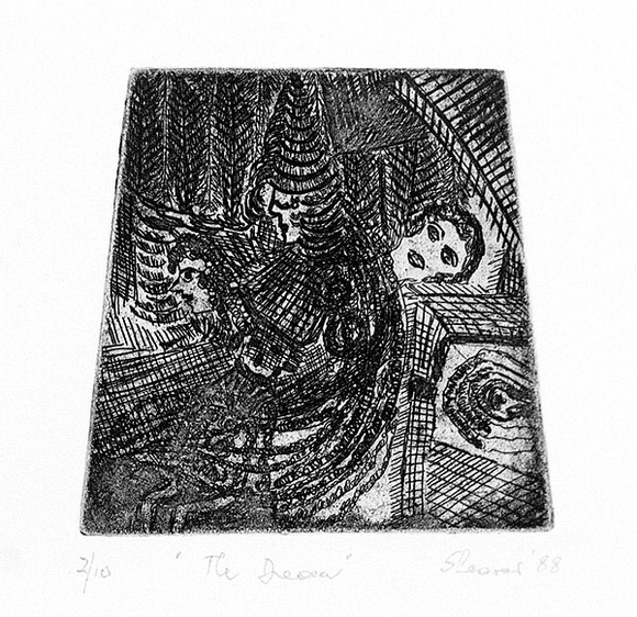 Artist: b'Shearer, Mitzi.' | Title: b'The dream' | Date: 1987 | Technique: b'etching and aquatint, printed in black ink, from one plate'