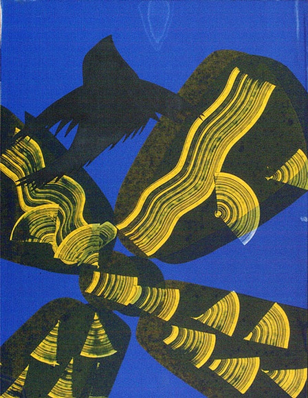 Artist: b'Tilley, Lorna.' | Title: b'(Poster of bird and waves)' | Date: 1973 | Technique: b'screenprint, printed in colour, from multiple stencils' Artist: b'Tilley, Lorna.' | Title: b'(Poster of bird and waves)' | Date: 1973 | Technique: b'screenprint, printed in colour, from multiple stencils'