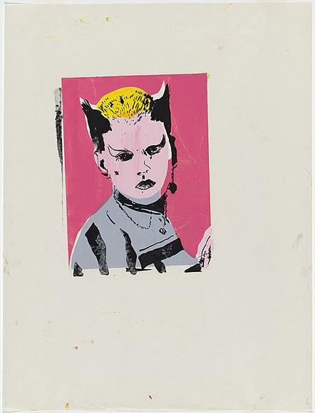 Artist: b'Johnson, Tim.' | Title: b'Cat woman.' | Date: 1979 | Technique: b'screenprint, printed in colour, from multiple stencils' | Copyright: b'\xc2\xa9 Tim Johnson' Artist: b'Johnson, Tim.' | Title: b'Cat woman.' | Date: 1979 | Technique: b'screenprint, printed in colour, from multiple stencils' | Copyright: b'\xc2\xa9 Tim Johnson'