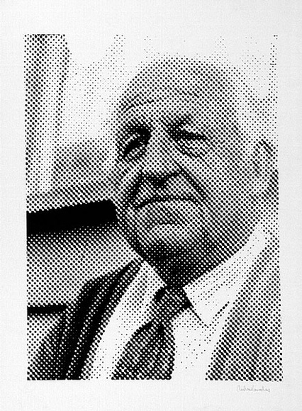Artist: b'Conacher, Andrew.' | Title: b(Poster of a man's face). | Date: c.1974 | Technique: b'screenprint, printed in colour, from multiple stencils' Artist: b'Conacher, Andrew.' | Title: b(Poster of a man's face). | Date: c.1974 | Technique: b'screenprint, printed in colour, from multiple stencils'