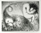 Artist: BOYD, Arthur | Title: St Francis when young dreaming of a hunchback. | Date: (1965) | Technique: lithograph, printed in black ink, from one plate | Copyright: Reproduced with permission of Bundanon Trust