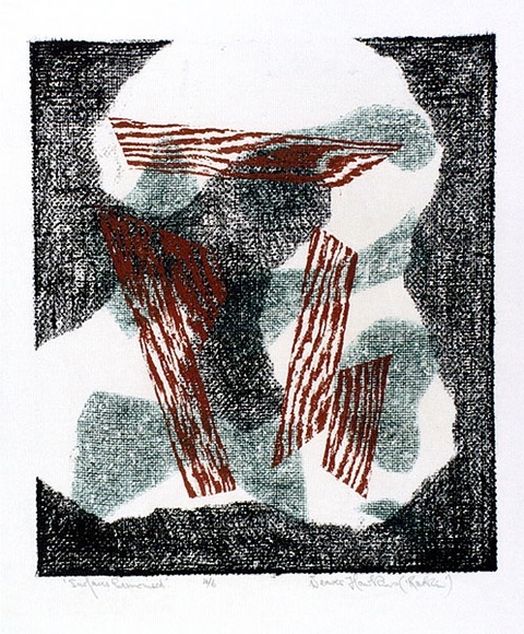 Artist: b'Hawkins, Weaver.' | Title: b'Surfaces harmonized' | Date: c.1961 | Technique: b'woodcut, printed in colour, from multiple blocks' | Copyright: b'The Estate of H.F Weaver Hawkins' Artist: b'Hawkins, Weaver.' | Title: b'Surfaces harmonized' | Date: c.1961 | Technique: b'woodcut, printed in colour, from multiple blocks' | Copyright: b'The Estate of H.F Weaver Hawkins'