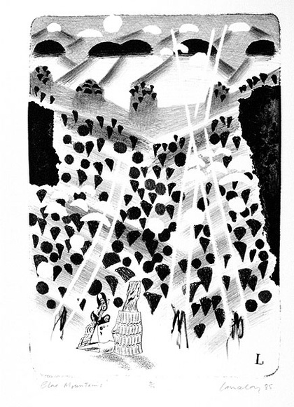 Artist: b'Lanceley, Colin.' | Title: b'Blue Mountains' | Date: 1986 | Technique: b'lithograph, printed in colour, from stones' | Copyright: b'\xc2\xa9 Colin Lanceley. Licensed by VISCOPY, Australia' Artist: b'Lanceley, Colin.' | Title: b'Blue Mountains' | Date: 1986 | Technique: b'lithograph, printed in colour, from stones' | Copyright: b'\xc2\xa9 Colin Lanceley. Licensed by VISCOPY, Australia'