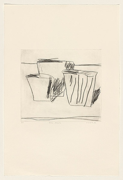 Title: b'Three bowls' | Date: 1982 | Technique: b'drypoint, printed in black ink, from three perspex plates'