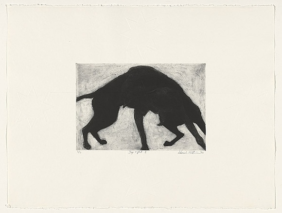 Artist: b'Williams, Deborah.' | Title: b'Dog fight II,' | Date: 1994 | Technique: b'etching; printed in black ink, from one plate' Artist: b'Williams, Deborah.' | Title: b'Dog fight II,' | Date: 1994 | Technique: b'etching; printed in black ink, from one plate'