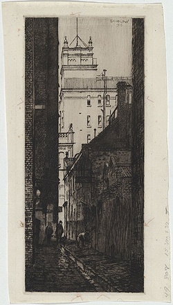 Artist: Shirlow, John. | Title: Latrobe Place, in Chinese quarters | Date: 1915 | Technique: etching, printed in black ink, from one copper plate
