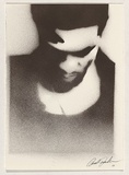 Artist: NUROK, | Title: not titled [brown portrait 1]. | Date: 1998 | Technique: stencil, printed in brown ink, from one stencil