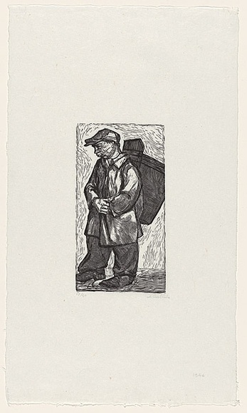 Artist: b'Groblicka, Lidia.' | Title: b'Coal carrier' | Date: 1956 | Technique: b'woodcut, printed in black ink, from one block' Artist: b'Groblicka, Lidia.' | Title: b'Coal carrier' | Date: 1956 | Technique: b'woodcut, printed in black ink, from one block'