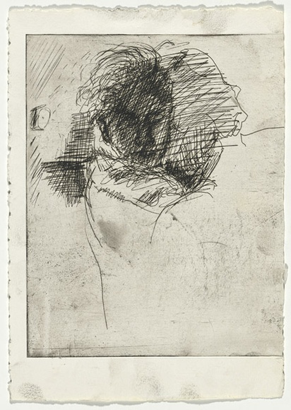 Artist: b'BOYD, Arthur' | Title: b'(Portrait head in cross hatching).' | Date: c.1968 | Technique: b'etching, printed in black ink, from one plate' | Copyright: b'Reproduced with permission of Bundanon Trust' Artist: b'BOYD, Arthur' | Title: b'(Portrait head in cross hatching).' | Date: c.1968 | Technique: b'etching, printed in black ink, from one plate' | Copyright: b'Reproduced with permission of Bundanon Trust'