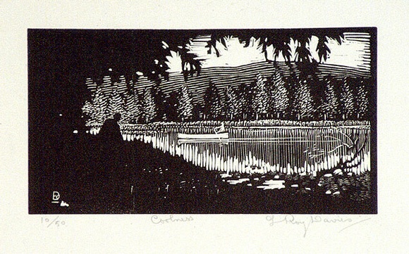 Artist: b'Davies, L. Roy.' | Title: b'Coolness.' | Date: 1925 | Technique: b'wood-engraving, printed in black ink, from one block' | Copyright: b'\xc2\xa9 The Estate of L. Roy Davies' Artist: b'Davies, L. Roy.' | Title: b'Coolness.' | Date: 1925 | Technique: b'wood-engraving, printed in black ink, from one block' | Copyright: b'\xc2\xa9 The Estate of L. Roy Davies'