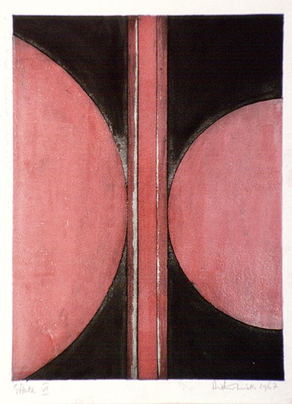 Artist: b'WICKS, Arthur' | Title: b'Bluebird' | Date: 1967 | Technique: b'etching and aquatint, printed in colour, from one plate' Artist: b'WICKS, Arthur' | Title: b'Bluebird' | Date: 1967 | Technique: b'etching and aquatint, printed in colour, from one plate'