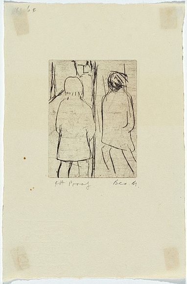 Artist: b'MADDOCK, Bea' | Title: b'Street reflection.' | Date: October 1964 | Technique: b'drypoint, printed in black ink, from one plate' Artist: b'MADDOCK, Bea' | Title: b'Street reflection.' | Date: October 1964 | Technique: b'drypoint, printed in black ink, from one plate'