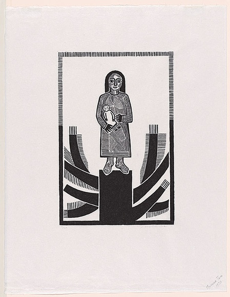 Artist: b'Groblicka, Lidia.' | Title: b'Mother tree' | Date: 1972 | Technique: b'woodcut, printed in black ink, from one block' Artist: b'Groblicka, Lidia.' | Title: b'Mother tree' | Date: 1972 | Technique: b'woodcut, printed in black ink, from one block'