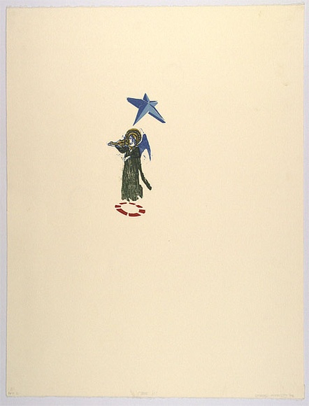 Artist: b'Morrissey, Gerard.' | Title: b'Take it' | Date: 1992, June | Technique: b'woodcut, printed in colour, from five blocks' Artist: b'Morrissey, Gerard.' | Title: b'Take it' | Date: 1992, June | Technique: b'woodcut, printed in colour, from five blocks'