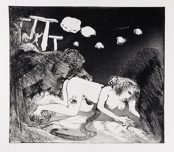 Artist: b'BOYD, Arthur' | Title: b'Lysistrata they are all deserting..' | Date: (1970) | Technique: b'etching and aquatint, printed in black ink, from one plate' | Copyright: b'Reproduced with permission of Bundanon Trust' Artist: b'BOYD, Arthur' | Title: b'Lysistrata they are all deserting..' | Date: (1970) | Technique: b'etching and aquatint, printed in black ink, from one plate' | Copyright: b'Reproduced with permission of Bundanon Trust'