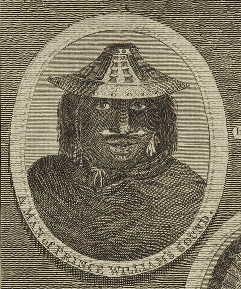 Title: bA man of Prince William's Sound | Date: 1791 | Technique: b'etching and engraving, printed in black ink, from one plate' Title: bA man of Prince William's Sound | Date: 1791 | Technique: b'etching and engraving, printed in black ink, from one plate'