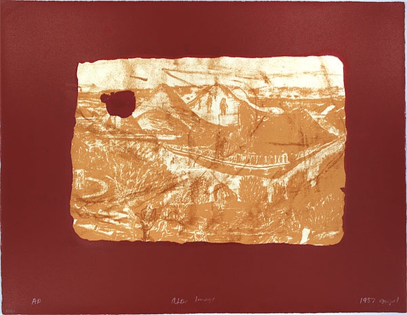 Artist: b'Lowe, Geoff.' | Title: b'After image' | Date: 1987 | Technique: b'lithograph and screenprint, printed in colour, from one stone and two photo-stencils' Artist: b'Lowe, Geoff.' | Title: b'After image' | Date: 1987 | Technique: b'lithograph and screenprint, printed in colour, from one stone and two photo-stencils'