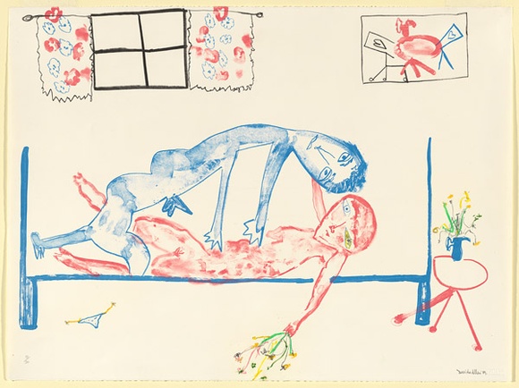 Artist: b'Allen, Davida' | Title: b'Lovers.' | Date: 1989 | Technique: b'lithograph, printed in colour, from multiple stones [or plates]'