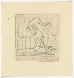 Artist: b'WILLIAMS, Fred' | Title: b'Tumblers' | Date: 1954-1955 | Technique: b'etching, printed in black ink, from one plate'