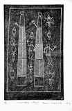 Artist: b'Weluk, Don.' | Title: b'Sugarbag story' | Date: 1993 | Technique: b'linocut, printed in black ink, from one block'