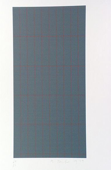Artist: b'JACKS, Robert' | Title: b'Red grid' | Date: 1974 | Technique: b'screenprint, printed in colour, from multiple stencils' Artist: b'JACKS, Robert' | Title: b'Red grid' | Date: 1974 | Technique: b'screenprint, printed in colour, from multiple stencils'