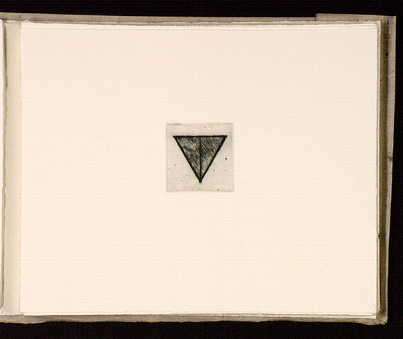 Artist: b'Mann, Gillian.' | Title: b'(Triangle within a rectangle).' | Date: 1981 | Technique: b'etching, printed in black ink, from one plate' Artist: b'Mann, Gillian.' | Title: b'(Triangle within a rectangle).' | Date: 1981 | Technique: b'etching, printed in black ink, from one plate'