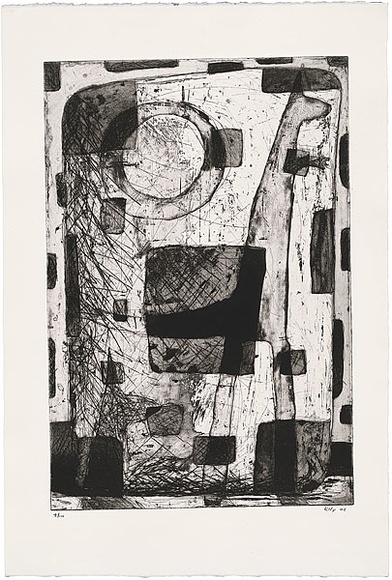 Artist: b'Kelly, John.' | Title: b'Shadow on form' | Date: 2002 | Technique: b'etching and aquatint, printed in black ink, from one plate' | Copyright: b'\xc2\xa9 John Kelly. Licensed by VISCOPY, Australia.' Artist: b'Kelly, John.' | Title: b'Shadow on form' | Date: 2002 | Technique: b'etching and aquatint, printed in black ink, from one plate' | Copyright: b'\xc2\xa9 John Kelly. Licensed by VISCOPY, Australia.'