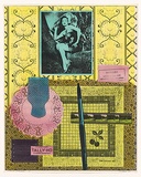 Title: Still life: Dorothy Lamour | Date: 1983 | Technique: photocopy, printed in black ink, from collaged artwork; hand-coloured with aerosol paint