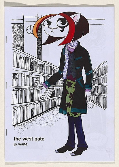 Title: b'The west gate' | Technique: b'black and white photocopy with colour digital print on cover'