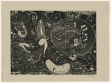 Title: b'Tie me kangaroo down Guiseppe' | Date: 1992- 1996 | Technique: b'etching, aquatint and drypoint, printed in black ink, from one plate'