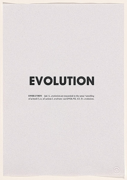 Artist: b'VARIOUS, Staff and students from the Queensland College of Art Print' | Title: b'Evolution.' | Date: 1992 | Technique: b'various' Artist: b'VARIOUS, Staff and students from the Queensland College of Art Print' | Title: b'Evolution.' | Date: 1992 | Technique: b'various'