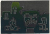 Title: b'A head in a wall' | Date: 1963 | Technique: b'screenprint, printed in colour, from multiple stencils'