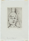 Artist: b'MADDOCK, Bea' | Title: b'Street figure' | Date: December 1966 | Technique: b'drypoint, printed in black ink, from one copper plate'