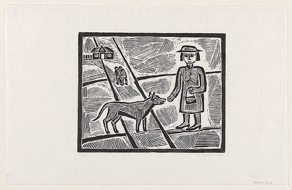 Artist: b'Groblicka, Lidia.' | Title: b'Home sick' | Date: 1962 | Technique: b'woodcut, printed in black ink, from one block' Artist: b'Groblicka, Lidia.' | Title: b'Home sick' | Date: 1962 | Technique: b'woodcut, printed in black ink, from one block'
