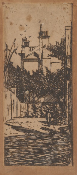 Artist: Shirlow, John. | Title: Laneway, Melbourne. | Date: 1895 (dated) | Technique: etching, printed in black ink, from one copper plate