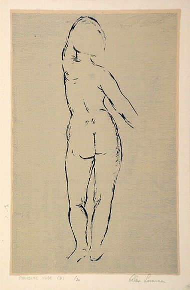 Artist: b'Sumner, Alan.' | Title: b'Standing Nude (2)' | Date: 1944 | Technique: b'screenprint, printed in colour, from two stencils' Artist: b'Sumner, Alan.' | Title: b'Standing Nude (2)' | Date: 1944 | Technique: b'screenprint, printed in colour, from two stencils'